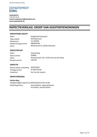 inspectie zorg en welzijn